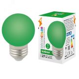 Лампа декоративная светодиодная LED-G45-1W/GREEN/E27/FR/С Форма шар матовая Цвет зеленый Картон UL-00005648 Uniel