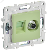 SKANDY Розетка двойная TV+RJ45 кат.5E SK-A14G мятный IEK SK-AK20-1-K06 IEK