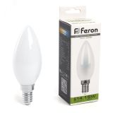 Лампа светодиодная LED 15вт Е14 белый матовая свеча FILAMENT 38257 FERON