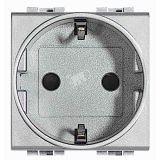 LivingLight Розетка силовая 2К+З с автоматическими клеммами алюминий NT4141AN BTicino
