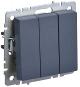BRITE Выключатель трехклавишный 10А ВС10-3-0-БрМ маренго BR-V30-0-10-K35 IEK
