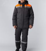 Костюм зимний Партнер NEW (Смесовая, 210) п/к, темно-серый/оранжевый,44-46,170-176 87476973001 Факел