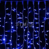 Гирлянда светодиодный Дождь 2х1,5 м, постоянное свечение, белый провод каучук, 230 В, диоды синие 237-113 Neon-Night