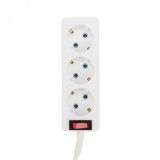 Удлинитель PROconnect 3 гнезда, 3 м, 3х0.75 мм, с/з, с кнопкой, белый 11-7210 REXANT