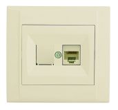 Defne Розетка компьютерная CAT5e + гнездо бежевая 42010035 Makel