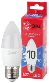 Лампа светодиодная LED B35-10W-865-E27 R (диод, свеча, 10Вт, хол, E27) (10/100/3500) Б0045338 ЭРА