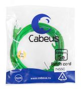 Патч-корд U/UTP, категория 5е, 2xRJ45/8p8c, неэкранированный, зеленый, PVC, 2м 7455c Cabeus