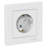 Розетка ATLASDESIGN с заземлением со шторками 16А в сборе белый ATN000144 Systeme Electric
