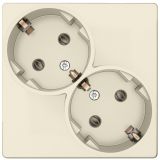 Розетка 2х2К+З Schuko без штор, слоновая кость 2450459-031 Simon