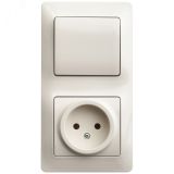Блок: розетка + выключатель одноклавишный бежевый GSL000260 Systeme Electric