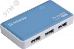 Разветвитель USB Quadro Power USB 2.0, 4 порта, блок питания 2A 83503 Defender