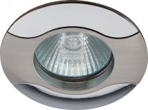 Светильник встраиваемый литой волна KL18 SN/CH MR16,12V/220V, 50W сатин никель/хром (100/2000) C0043698 ЭРА