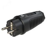 Вилка каб 16А/250V/2P+E/IP44 корпус черный, маркер черный 00-00027680 PCE