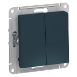 Выключатель двухклавишный ATLASDESIGN схема 5 10АХ механизм изумруд ATN000851 Systeme Electric