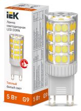 Лампа светодиодная CORN капсула 5Вт 230В 3000К керамика G9 IEK LLE-CORN-5-230-30-G9 IEK