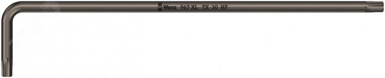 Ключ Г-образный 967 XL HF TORX с функцией фиксации крепежа удлиненный TX 30 x 195 мм WE-024458 Wera