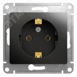 GLOSSA Розетка с заземлением антрацит в рамку GSL000743 Systeme Electric