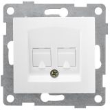 GUSI Bravo механизм розетки  компьютерной и телефонной (RJ45, RJ12), скрытая установка.  Цвет белый. С10КТ-001 GUSI ELECTRIC