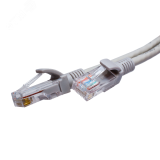 Патч-кордUTP 5e 4x2 26AWG (7x0.16mm) Cu LSZH серый 1м 10-0142 SUPRLAN
