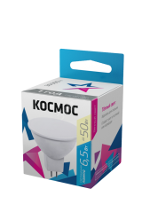 Лампа светодиодная LED 6.5Вт JCDR 220В GU5.3 D50х45 3000 теплый 460лм LkecLED6.5wJCDRC30 Космос