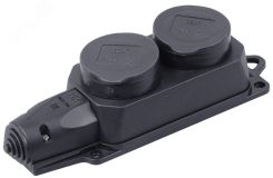 ОМЕГА Розетка каучук двойная с защитными крышками IP44 PKR62-016-2-K02 IEK