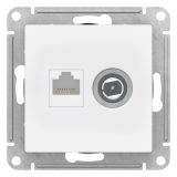 ATLASDESIGN РОЗЕТКА двойная ТВ + компьютерная RJ45, кат. 5Е, ЛОТОС ATN001389 Systeme Electric