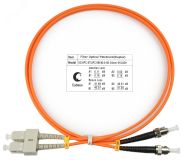 Шнур оптический duplex 1м SC-ST 62,5/125 мм LSZH 7628c Cabeus