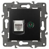 Розетка RJ45+TV, Эра Elegance, антрацит, 14-3110-05 Б0034318 ЭРА