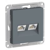 Розетка ATLASDESIGN двойная компьютерная RJ45+RJ45 категория 5E механизм грифель ATN000785 Systeme Electric