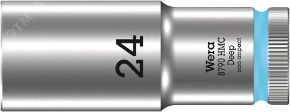 Головка торцевая шестигранная 8790 HMC Deep DR 1/2 глубокая 24 x 83 мм WE-004563 Wera