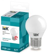 Лампа светодиодная G45 шар 9Вт 230В 4000К E27 IEK LLE-G45-9-230-40-E27 IEK