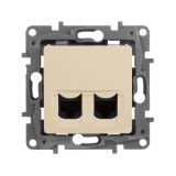 ETIKA Двойная розетка RJ 45 категория 5е UTP слоновая кость 672355 Legrand/Daccord