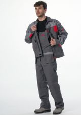 Костюм Союз-Профессионал-2 (тк.Балтекс,240) п/к, т.серый/св.серый/красный,64-66,182-188 87481201019 Факел