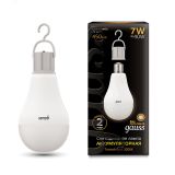 Лампа светодиодная LED 7 Вт 450 лм 3000К AC175-240В E27 А60 (груша) теплая с Li-Ion аккумулятором Black Gauss 102402107 GAUSS