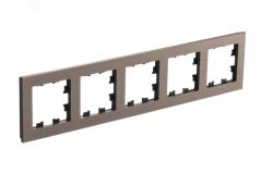 ATLASDESIGN NATURE рамка пятипостовая, МЕТАЛЛ ЛАТУНЬ ATN312205 Systeme Electric