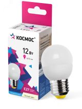Лампа светодиодная LED 12Вт Шар 220В Е27 D45х90 3000К теплый 1070 лм LkeLED12wGL45E2730 Космос