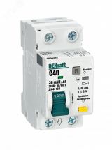 АВДТ 1Р+N 40А 30мА тип AC х-ка C ДИФ-103 4.5кА 16056DEK Dekraft