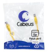 Патч-корд U/UTP, категория 5е, 2xRJ45/8p8c, неэкранированный, желтый, PVC, 0.3м 7663c Cabeus