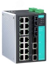 Коммутатор управляемый 14 x 10/100BaseTX, 2 x     100BaseFX (одномодовое оптоволокно), 2 x Combo    Gigabit EDS-518A-SS-SC MOXA