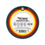 Изолента ПВХ KRANZ 0.13х15 мм, 20 м, зеленая 10шт KR-09-2603 Kranz