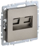 BRITE Розетка компьютерная двойная RJ45 кат.6 РК11-2-БрШ шампань IEK BR-K20-2-K37 IEK