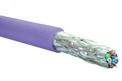 Витая пара 6A S/FTP 4 пары нг(А)-LSLTx общий экран. индивидуально экранированные пары. внутренней прокладки. фиолетовый. катушка 500 м 19C-SA-05VL-R500 Eurolan
