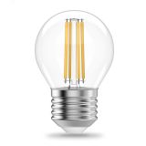 Лампа светодиодная филаментная LED 12 Вт 730 лм 2700К AC190-240В E27 шар P45 теплая Elementary Gauss 52212 GAUSS