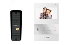 Комплект видеодомофон+вызывная видеопанель SQ-04 White + ML-16HR Black SQ-04 + ML-16HR SLINEX