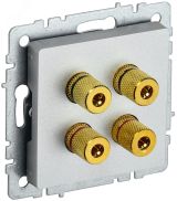 BRITE Аудиорозетка 4 поста РА10-БрА алюминий BR-S40-K47 IEK