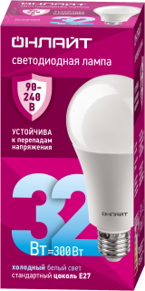 Лампа светодиодная 32вт OLL-A70-32-230-6.5K-E27 PRO 90-240В ОНЛАЙТ 31992 ОНЛАЙТ