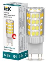 Лампа светодиодная CORN капсула 5Вт 230В 4000К керамика G9 IEK LLE-CORN-5-230-40-G9 IEK