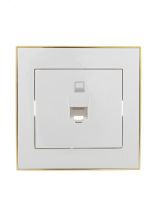 Розетка RAIN компьютерная белая с боковой вставкой золото 703-0226-139 Lezard