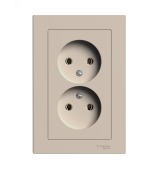 ATLASDESIGN РОЗЕТКА двойная без заземления,16А, в сборе, ПЕСОЧНЫЙ ATN001220 Systeme Electric
