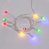 Гирлянда светодиодная Шарики 1,5 м, 10 LED, прозрачный ПВХ, свечение мультиколор, 2 х АА (батарейки не в комплекте) 303-092 Neon-Night